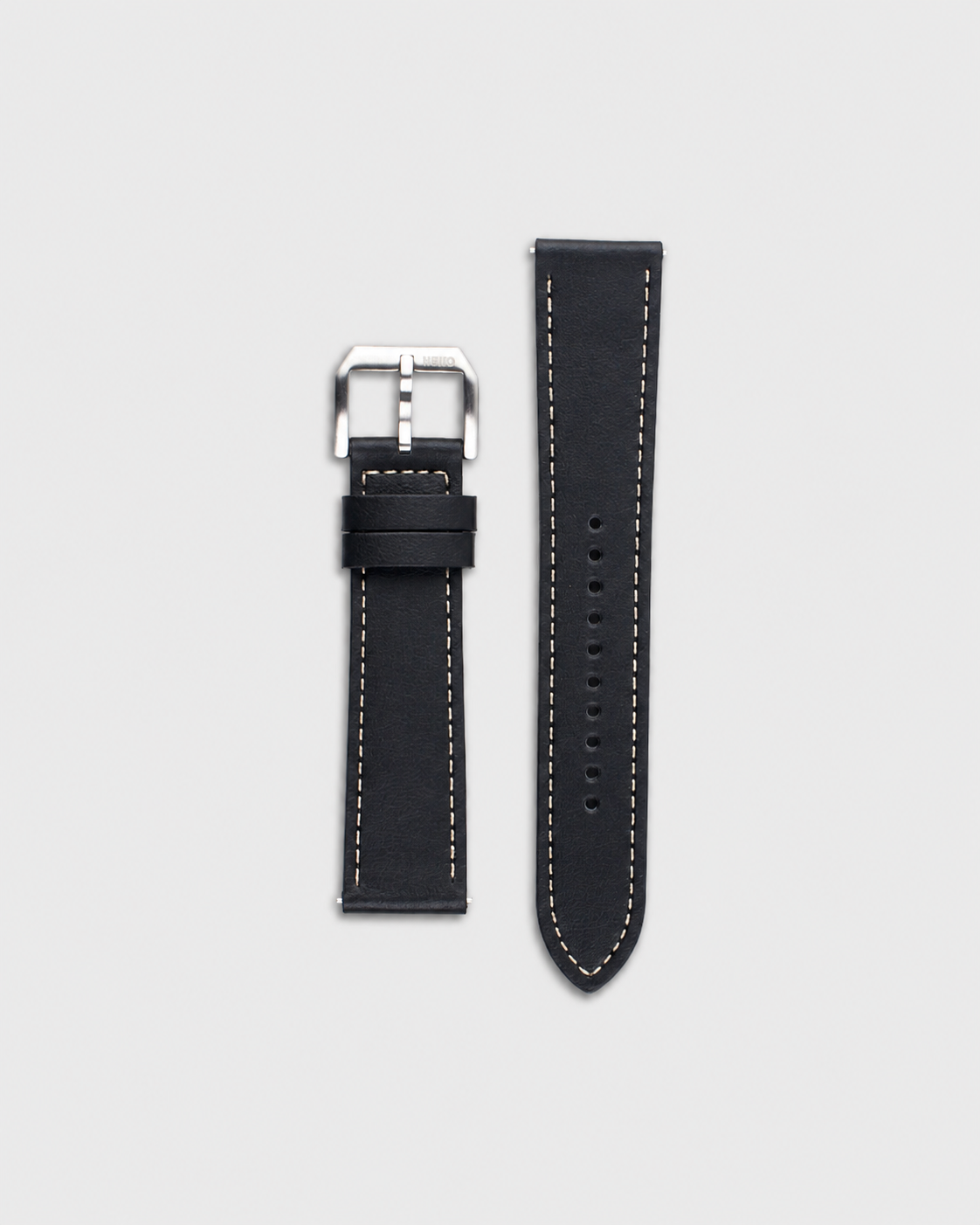 Iron Shell__Premium Italian leather watch strap in Black available in sizes 18mm, 19mm, 20mm, 21mm & 22mm by Hello EDC
