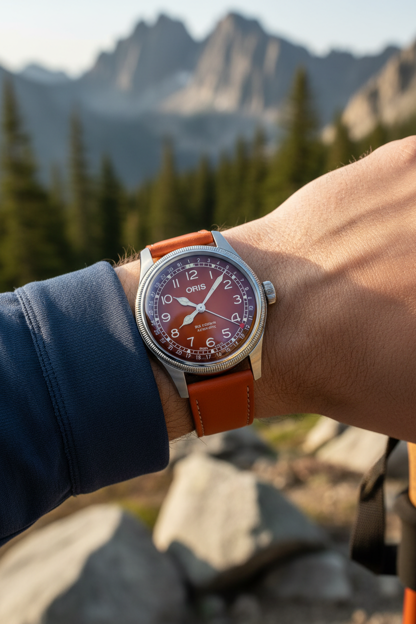 Tangerine Burst__Premium Italian leather watch strap in Orange available in sizes 18mm, 19mm, 20mm, 21mm & 22mm by Hello EDC
