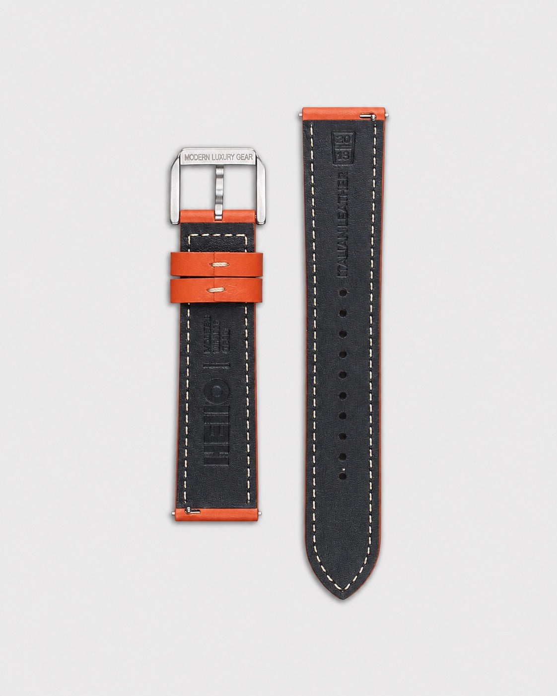Tangerine Burst__Premium Italian leather watch strap in Orange available in sizes 18mm, 19mm, 20mm, 21mm & 22mm by Hello EDC
