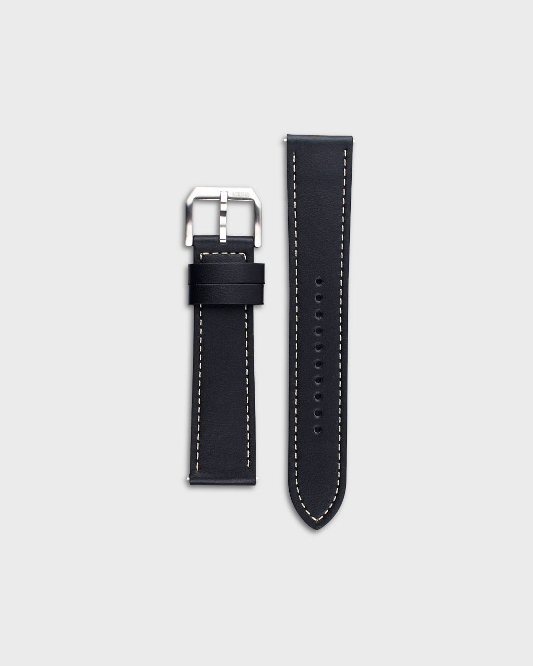 Iron Shell__Premium Italian leather watch strap in Black available in sizes 18mm, 19mm, 20mm, 21mm & 22mm by Hello EDC

