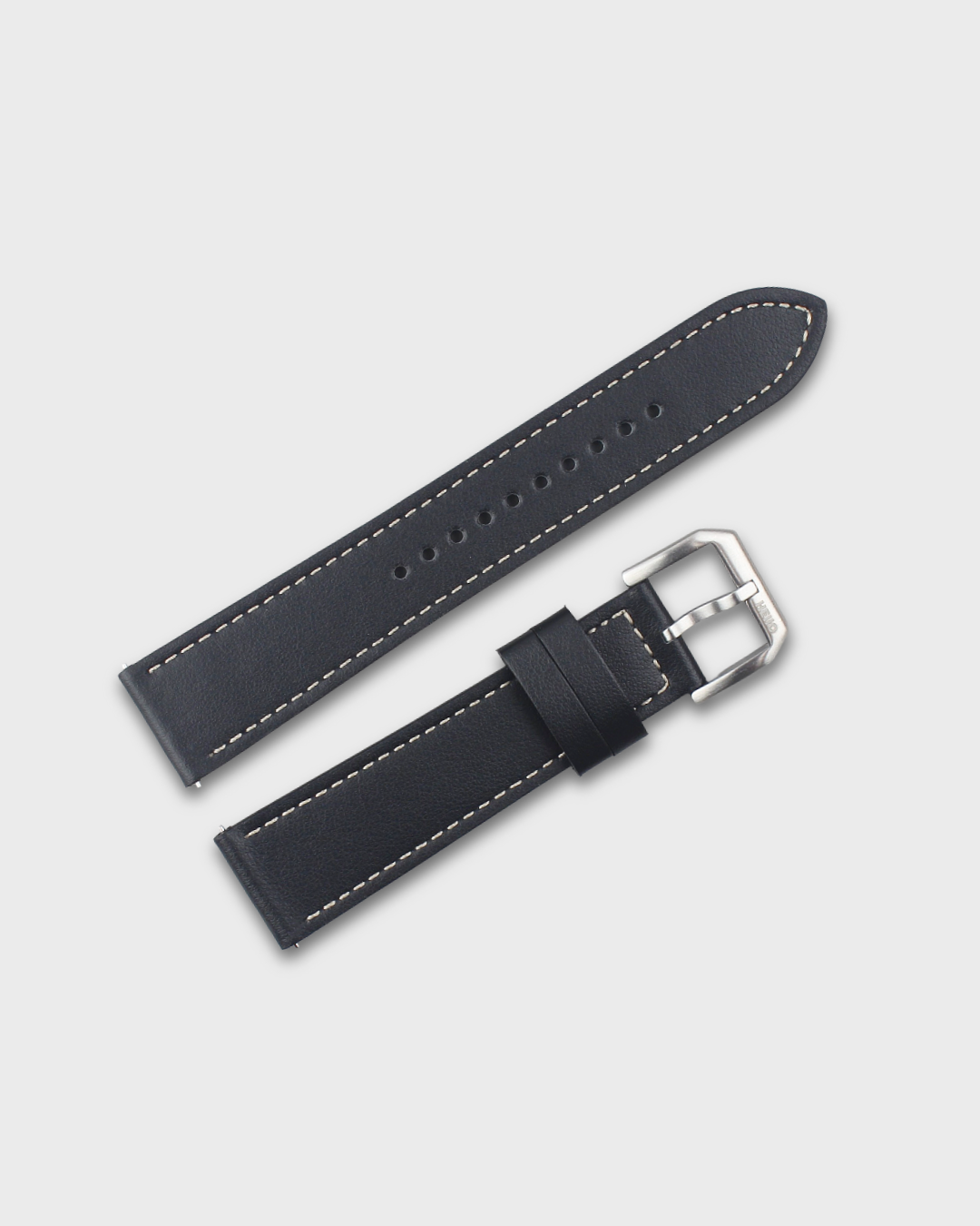 Iron Shell__Premium Italian leather watch strap in Black available in sizes 18mm, 19mm, 20mm, 21mm & 22mm by Hello EDC

