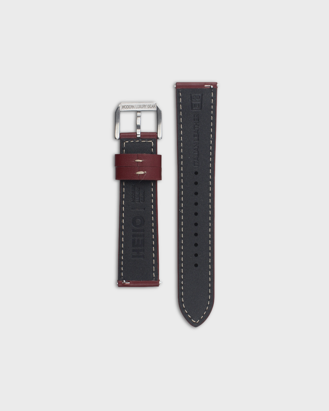 Crimson Ridge__Premium Italian leather watch strap in Maroon available in sizes 18mm, 19mm, 20mm, 21mm & 22mm by Hello EDC
