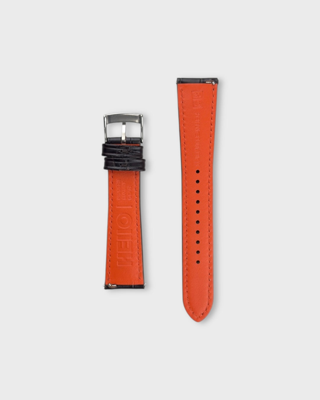 Rich Espresso__Croc Print Italian Leather Watch Strap in dark brown colour for Luxury Dress Watches Lug width sizes : 18mm, 19mm, 20mm, 22mm