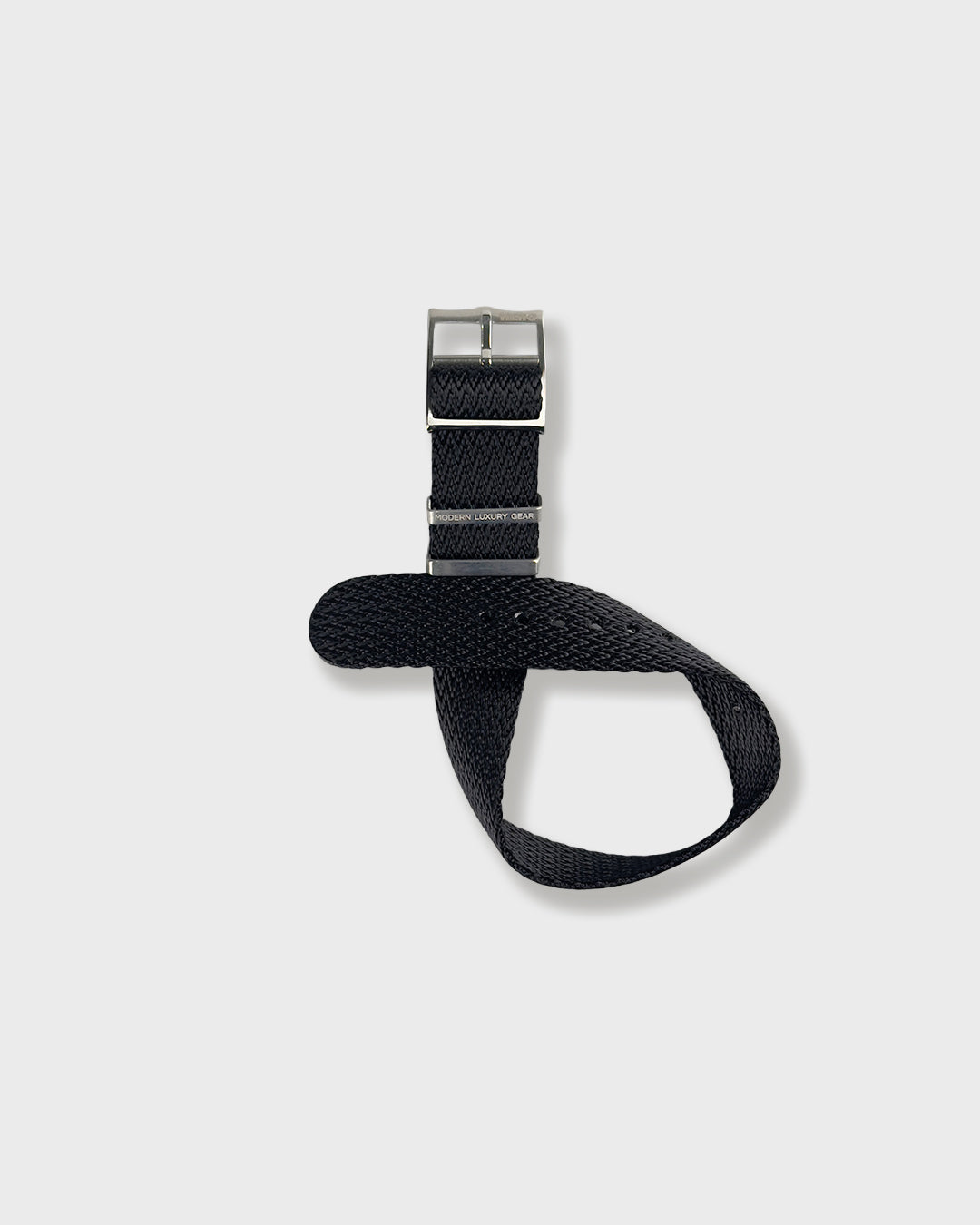 Blacktip Shark__ Premium Black colored Sharktooth pattern nylon NATO Watch strap in sizes 20mm, 22mm