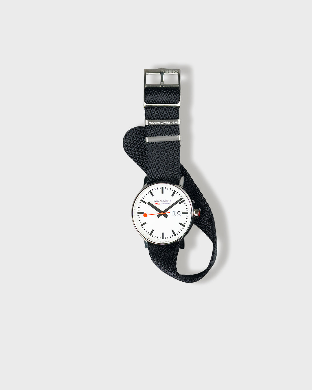 Blacktip Shark__ Premium Black colored Sharktooth pattern nylon NATO Watch strap in sizes 20mm, 22mm