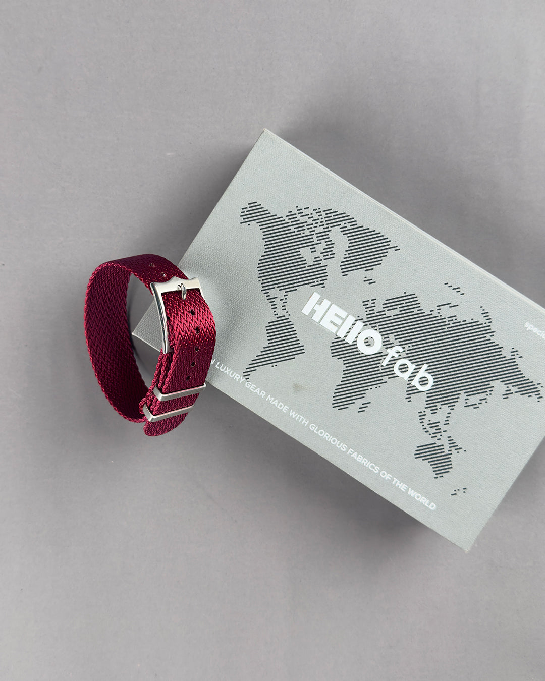 Redtail Shark__ Red coloured NATO nylon fabric Sharktooth pattern watch strap