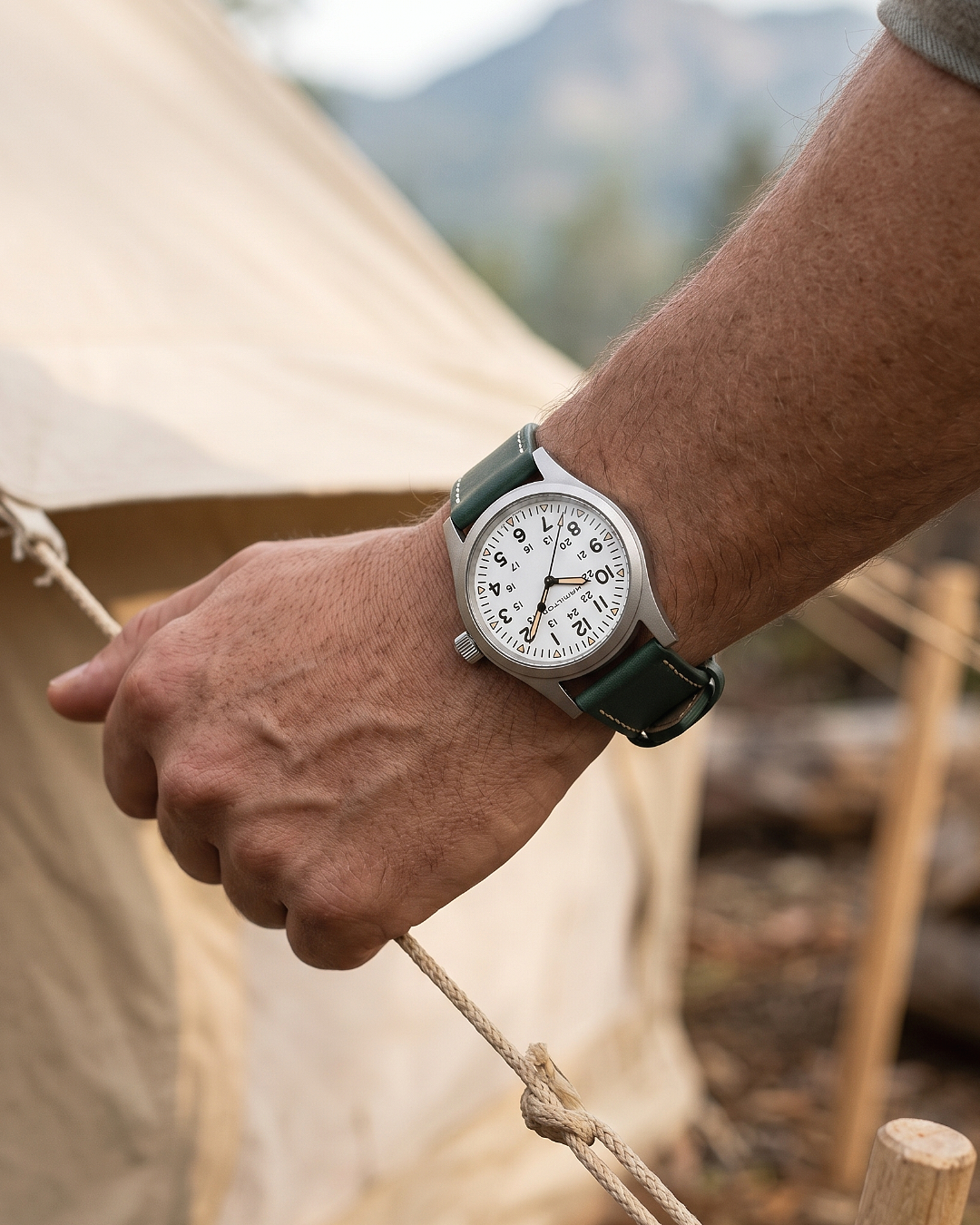 Forest Trail__Premium Italian leather watch strap in Green available in sizes 18mm, 19mm, 20mm, 21mm & 22mm by Hello EDC
