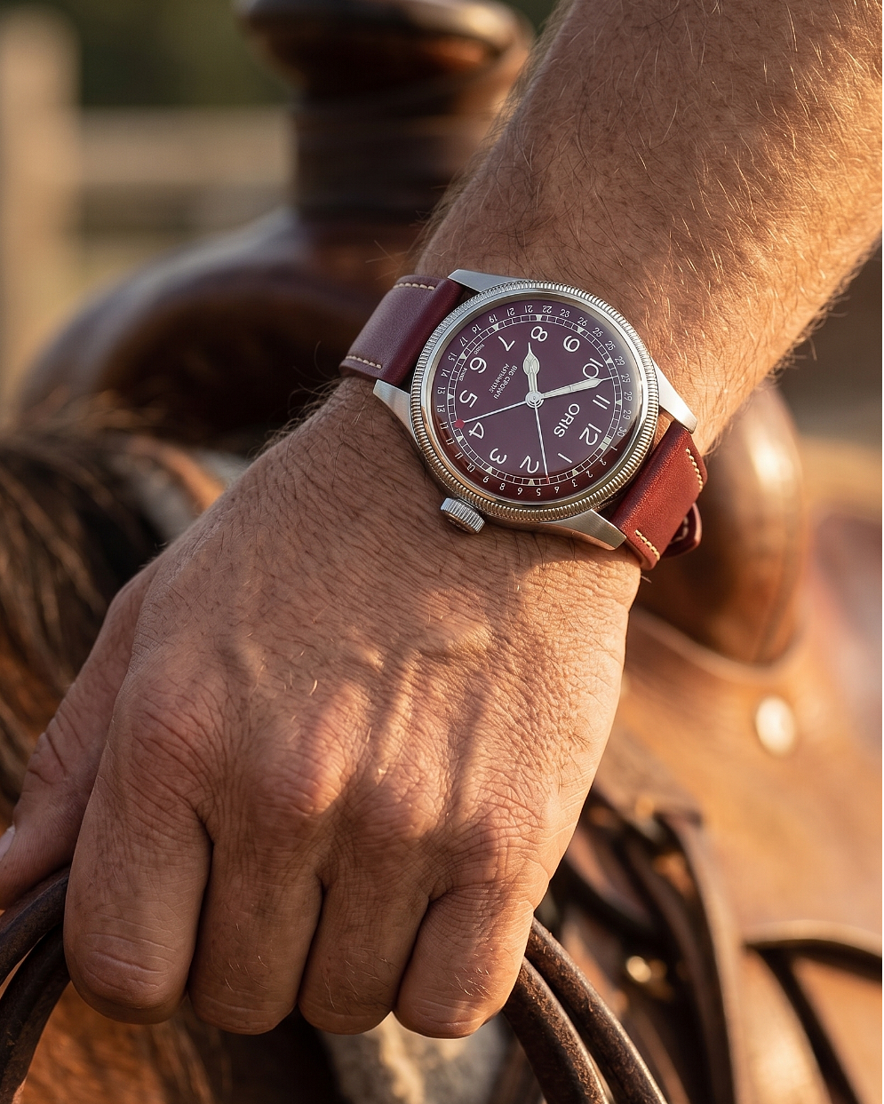 Crimson Ridge__Premium Italian leather watch strap in Maroon available in sizes 18mm, 19mm, 20mm, 21mm & 22mm by Hello EDC