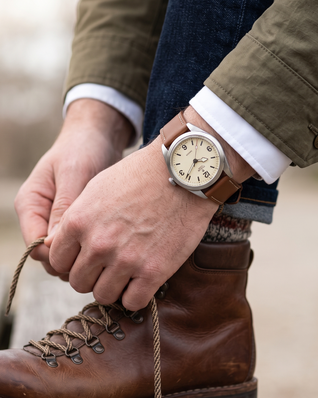Toasted Oak__Premium Italian leather watch strap in Brown available in sizes 18mm, 19mm, 20mm, 21mm & 22mm by Hello EDC