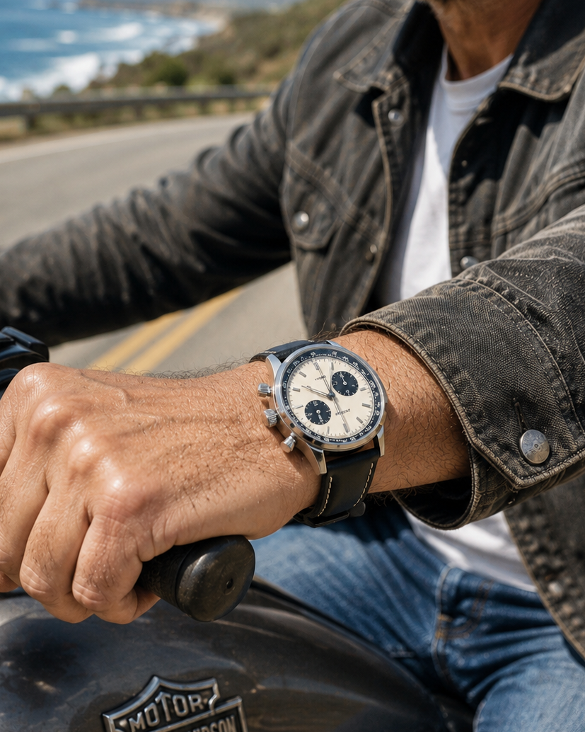 Iron Shell__Premium Italian leather watch strap in Black available in sizes 18mm, 19mm, 20mm, 21mm & 22mm by Hello EDC
